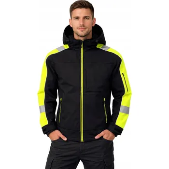 Pánská softshellová bunda BUNDA softshell VODĚODOLNÁ pracovní VĚTRUODOLNÁ reflexní BOZP lehká L