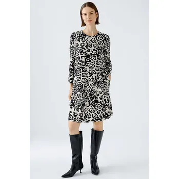 Dámské šaty Šaty Oui Creme/ Schwarz 735547 34