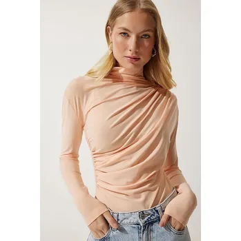 Dámské tričko Happiness Istanbul Beige 4352730 36