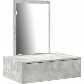 Toaletní stolek Šedá toaletní stolek se zrcadlem, rozměry 60 x 40 x 70 cm, materiál na bázi dřeva