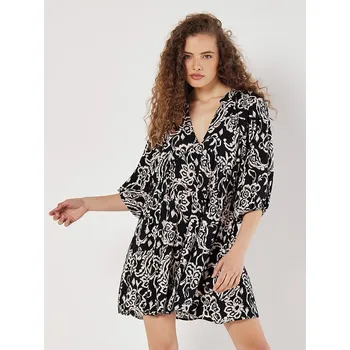 Dámské šaty Šaty Apricot Schwarz/ Weiß 800653 XL