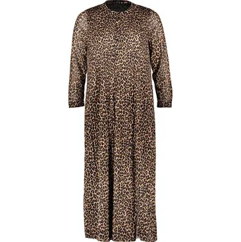 Dámské šaty Šaty Oui Hellbraun/ Schwarz 3008524 34