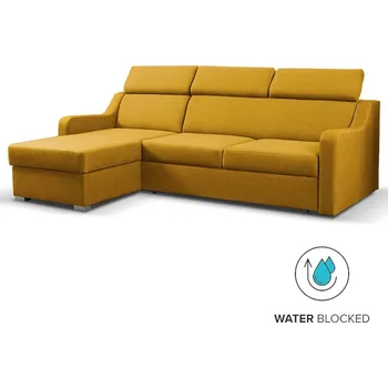 Sedací souprava Sedací souprava MIKELI | 228x158 cm | UNI | rozkládací + úložný prostor | AKCE | tmavě žlutá 10