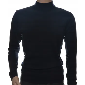 Pánský svetr Pánský svetr se stojáčkem s polopropínacím rolákem, vlněný, velikost 4XL, tmavě modrý