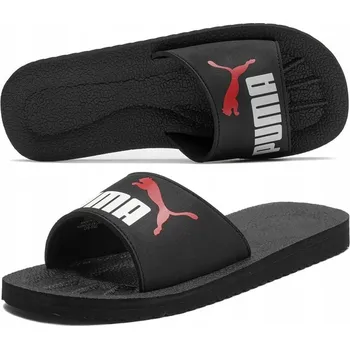 Dámské pantofle Puma sportovní nazouváky Purecat, černé pantofle do vody, velikost 38