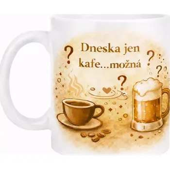 Hrnek s potiskem 330 ml možná kafe hnědý hnědý CZ