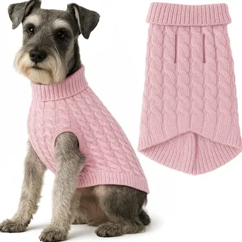 Obleček pro psa Obleček pro psa kočku Teplý Zimní Svetr Oblečení na Zimu Rolák L