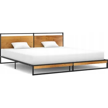 Postel Manželská postel kovová VidaXL 200x200 cm černá