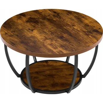 Konferenční stolek Konferenční stolek Vevor kulatý 80,5 x 80,5 x 44 cm, odstíny hnědé