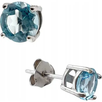 Náušnice MALÉ DROBNÉ DÁMSKÉ STŘÍBRNÉ NÁUŠNICE SAFÍR MODRÉ TYČINKY RYZOST 925