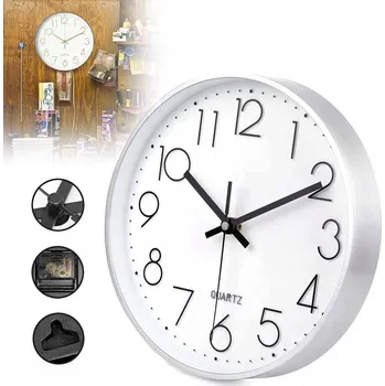 Hodiny Nástěnné hodiny, 30 cm Moderní tiché nástěnné hodiny, KULATÝ ZEGAR ŚCIENNY
