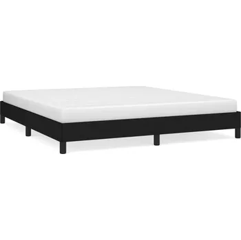 Postel Rám postele černý 203 x 163 x 25 cm, látkový a překližkový