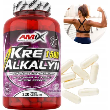 Kreatin SUPER SILNÝ KREATIN Monohydrát Kapsle Amix Kre Alkalyn Creatine 220 kapslí
