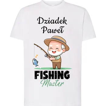 Pánské tričko Pánské tričko Dárek pro dědečka rybáře Děda Jméno Fishing Master 5XL