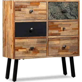 vidaXL Boční skříňka s 6 zásuvkami recyklovaný teak 70 x 30 x 76 cm