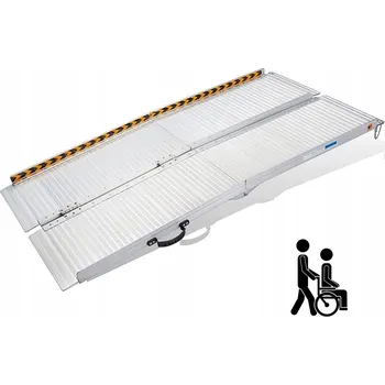 Nakládací rampa pro vozidlo HLINÍKOVÁ RAMPA NÁJEZD PRO VOZÍKY KOLA MOTORKY PALETY 183X72 362KG SKLÁDACÍ