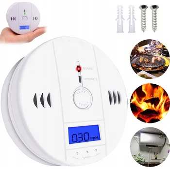 Zabezpečovací technika DETEKTOR OXIDU UHELNATÉHO LCD ČIDLO PLYNU CERTIFIKOVANÝ HLÁSIČ