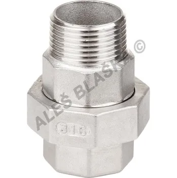 Fitinka Šroubení nerezové přímé závitové NEREZ, s plochým těsněním - vnitřní/vnější závit - INOX holendr - 1/8" TYP316