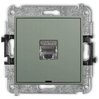 Elektrická zásuvka Internetová zásuvka nástěnná Karlik zelená