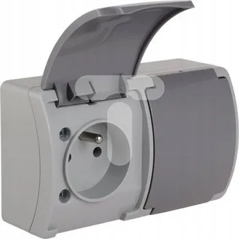 Elektrická zásuvka Koala dvojitá zásuvka 2x2PZ popel/grafit