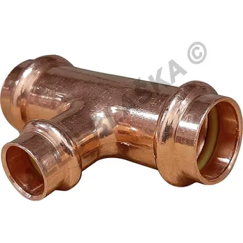 Instalatérský materiál EFFEBI - Itálie | CU měděný T kus redukovaný FxFxF , lisovací, PRESS, na měď trubky - 22x15x15 CP.9130R
