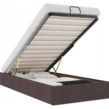 Postel Rám postele otoman, tmavě hnědá, 203 x 80 x 23,5 cm s mechanismem zvedání