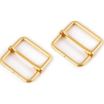 Posunovač na popruhy šíře 26 mm čtvercový, velké, 5 žluté zlato