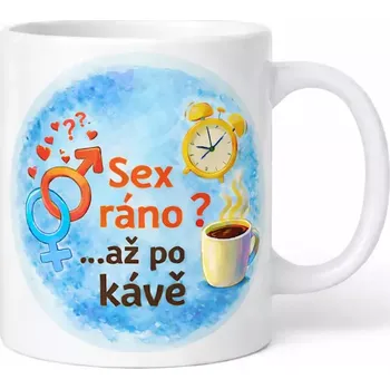 Hrnek s potiskem 330 ml sex a káva modrý modrý CZ