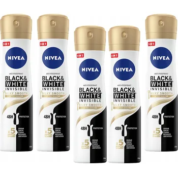 NIVEA Antiperspirant Black&White sprej 5x150ml