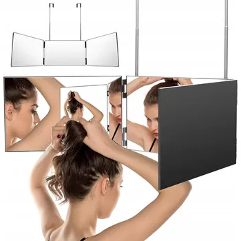 Zrcadlo ZRCADLO 360°, TŘÍDÍLNÉ ZRCADLO S HÁČKY, NASTAVITELNÁ VÝŠKA A SKLÁDACÍ