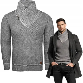 Pánský svetr Recea svetr šedý rolák velikost XL