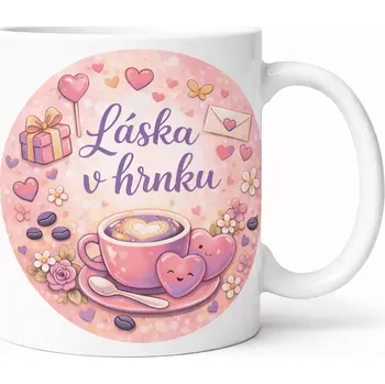 Hrnek 330 ml láska v hrnku růžovomodrý růžovomodrý CZ