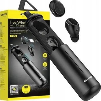 Sluchátka Sluchátka AWEI Bluetooth 5.0 T55 TWS + dokovací stanice černá