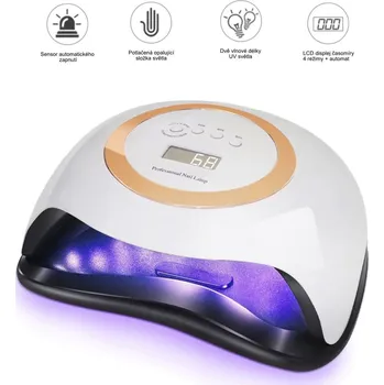 UV lampa na nehty UV LED profi lampa pro gelové nehty 42 UV LED 168W zlatá