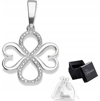 Přívěsek Stříbrný přívěsek ryzost 925 Čtyřlístek se zirkony