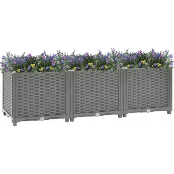 Obraz Květináč plast šedý VidaXL 120 cm x 40 cm x 38 cm