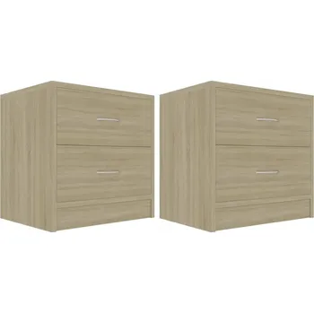 Noční stolek Noční stolky, 2 ks, dub sonoma, 40x30x40 cm, deska