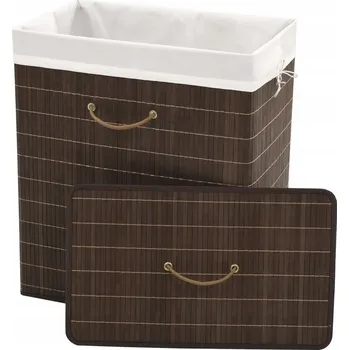 Koš na prádlo Bambusový koš na prádlo obdélníkový, tmavě hnědý