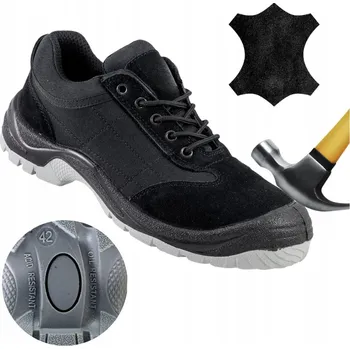 Pracovní obuv Pracovní boty Specto polobotky kožené černé s ocelovou špičkou