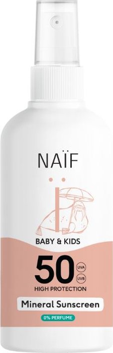 NAÏF Ochranný sprej na opalování SPF 50 bez parfemace pro děti a miminka