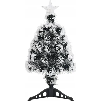 Vánoční stromek Vánoční stromek s LED zelený a bílý 64 cm optické vlákno