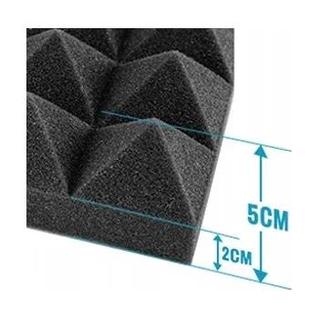 akustický panel AKUSTICKÉ PANELY PYRAMIDY ČERNÉ ODHLUČŇOVACÍ SAMOLEPICÍ 30X30X5 12KS