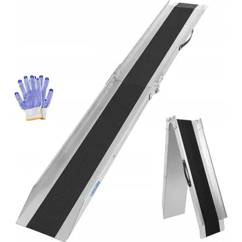 Nakládací rampa pro vozidlo SKLÁDACÍ NÁJEZDOVÁ RAMPA PRO INVALIDNÍ VOZÍKY 180 CM, PROTISKLUZOVÁ, HLINÍKOVÁ, NOSNOST 280 KG