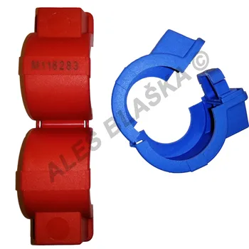 Instalatérský materiál Zacvakávaci objímka (plomba) pro vodoměr s plombou (plombovací pouzdro na vodoměru) - DN20 modrá POUZDRO.PLOM