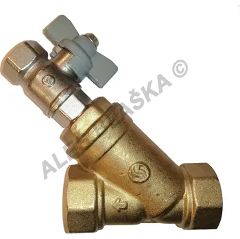 Ochranný vodní filtr Mosazný filtr šikmý Y s odkalovacím ventilem - nerez.sítko (nerezovou vložkou) MOSAZ, s odkalením - 3/4" F20