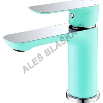 Vodovodní baterie BELAGGIO - Itálie | RIO 4141 zelená páková stojánková umyvadlová vodovodní baterie - GREEN/CHROM RIO4141 GREEN