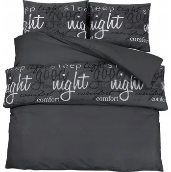 Povlečení Sada povlečení, černá, 225x220 cm, bavlna