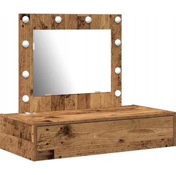 Toaletní stolek Toaletní Stolek hnědý se zrcadlem, 83 x 40 x 70 cm, materiál na bázi dřeva