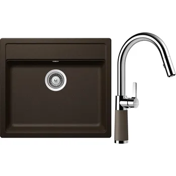 Kuchyňský dřez Set Schock S9-7 (dřez Mono N-100 Bronze + baterie SC-520.120 Bronze)