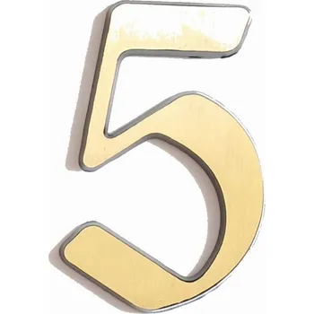 Domovní cedule C125 Číslice 125mm bronz "5" (C125 Číslice 125mm bronz "5". Jednoduchý a funkční doplněk do interiéru.)